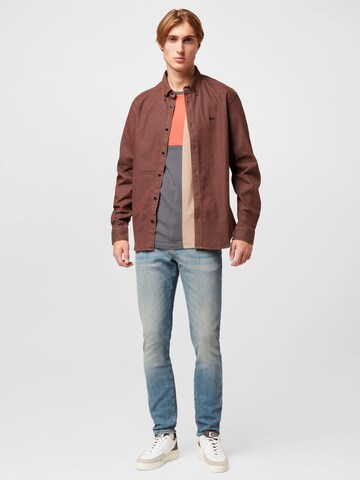 DENHAM Regular fit Button Up Shirt 'WELDER' in Brown