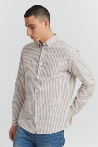 INDICODE JEANS Regular fit Button Up Shirt 'Hanko' in Beige: front