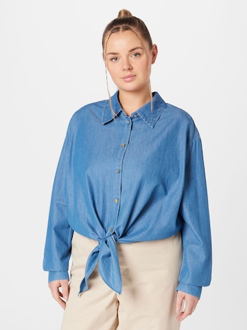 Camicia da donna 'CHAMBRAY' di Michael Kors Plus in blu: frontale
