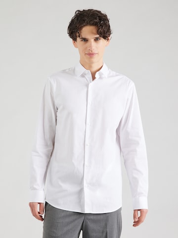 JACK & JONES Comfort fit Button Up Shirt 'JPRBLABARNES' in White: front