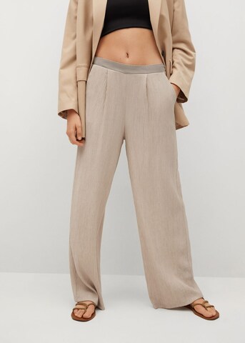 MANGO Wide leg Pants 'Sporty' in Brown: front