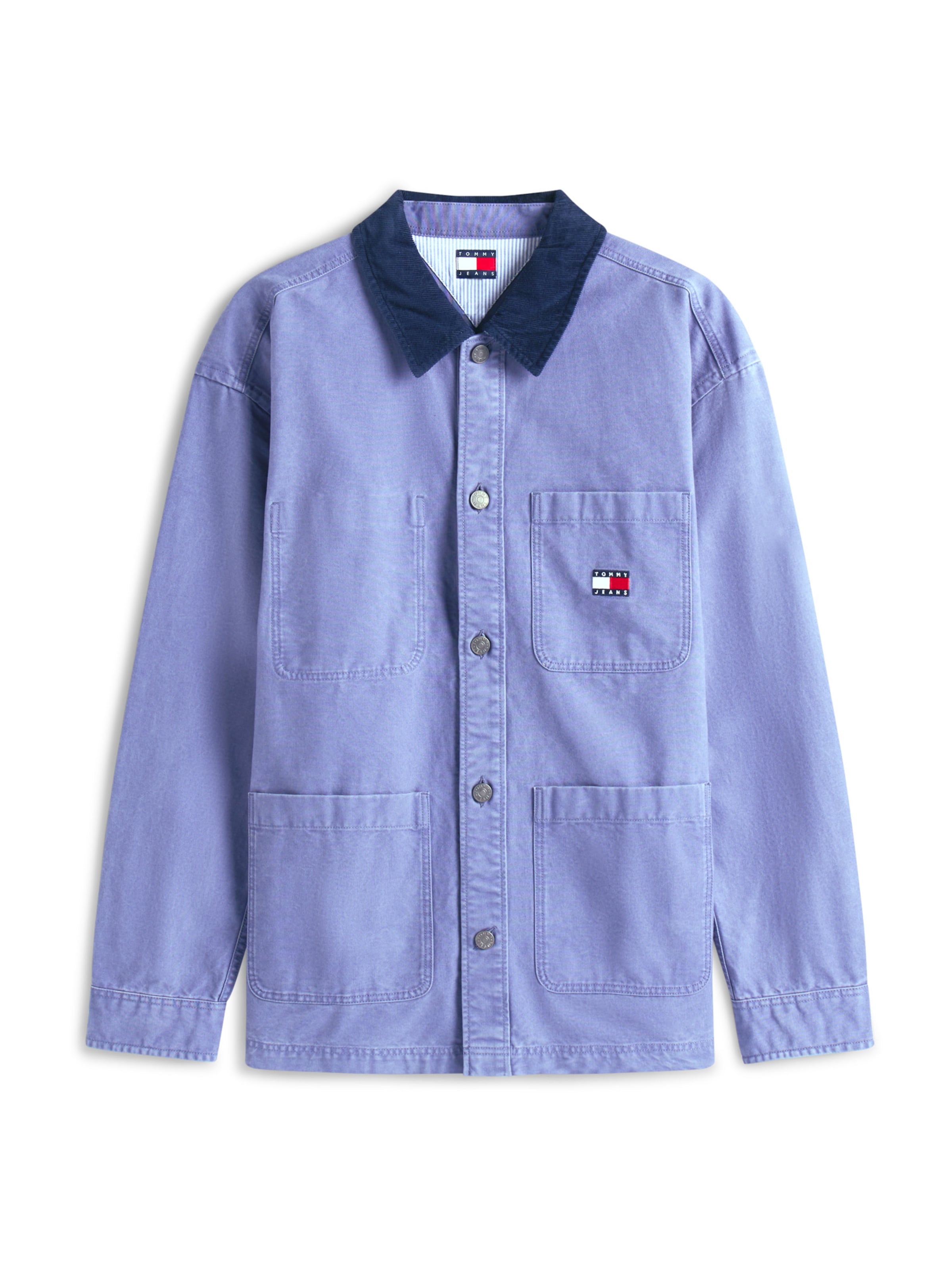 Tommy Jeans Φθινοπωρινό και ανοιξιάτικο μπουφάν σε μπλε: μπροστά