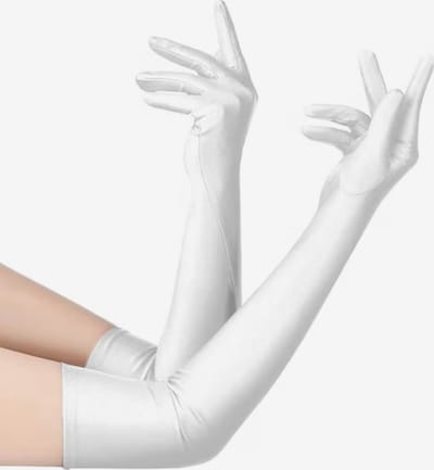 Dirndline Fingerhandschuhe 'Satinhandschuhe, lang' in weiß, Produktansicht