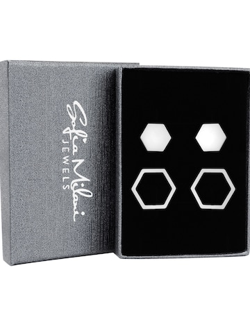 Sofia Milani Ohrringe 'Hexagon'‌‌ in Silber