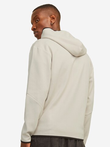 JACK & JONES Sweat jacket 'Fusion' in Beige