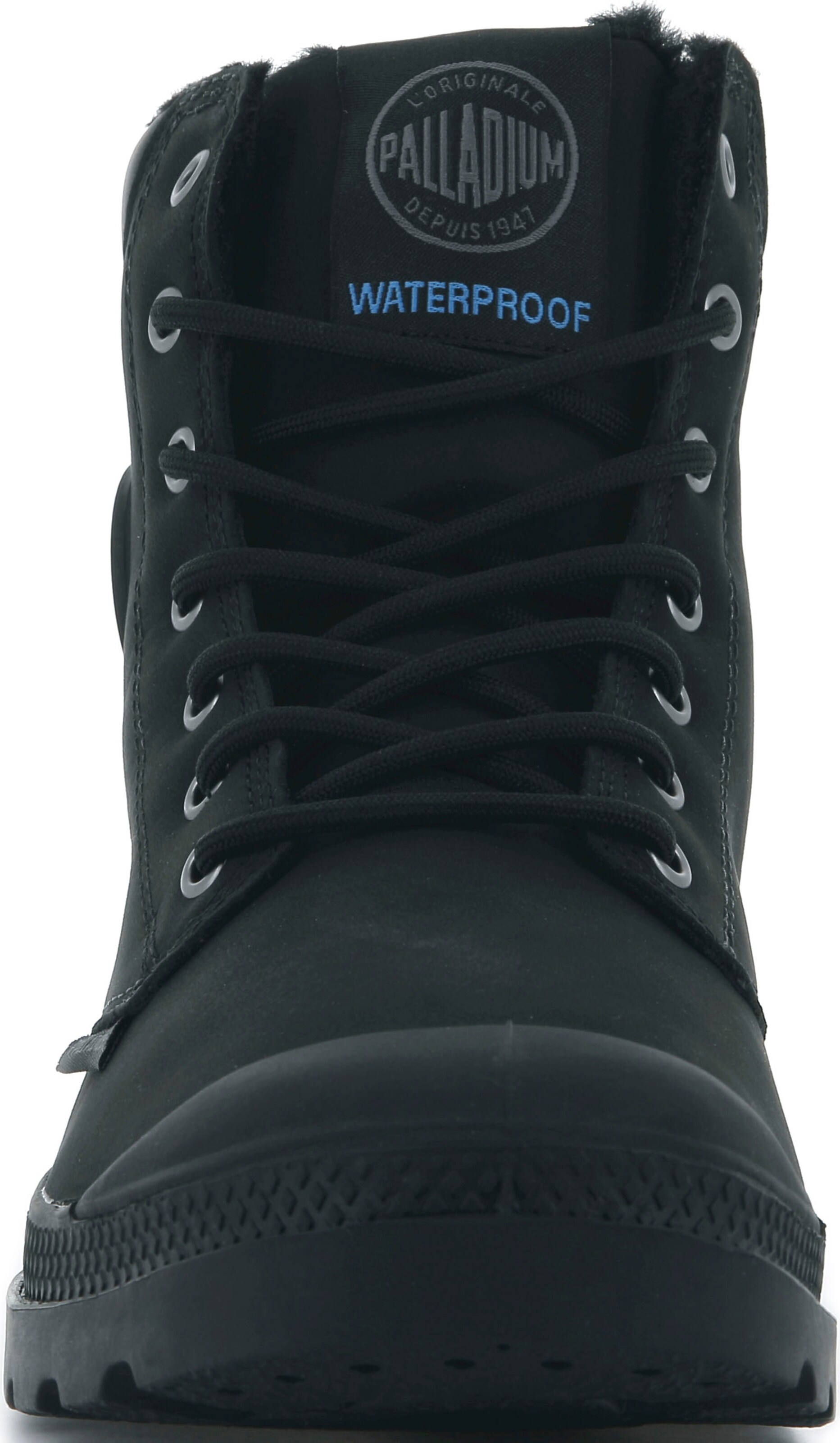 Bocanci cu șireturi 'Pampa' de la Palladium pe negru