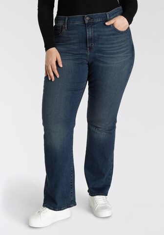 Levi's® Plus Bootcut Jeans '725 PL HR Bootcut' i blå: framsida