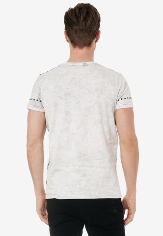 Rusty Neal Cooles T-Shirt mit großem Print in Grau