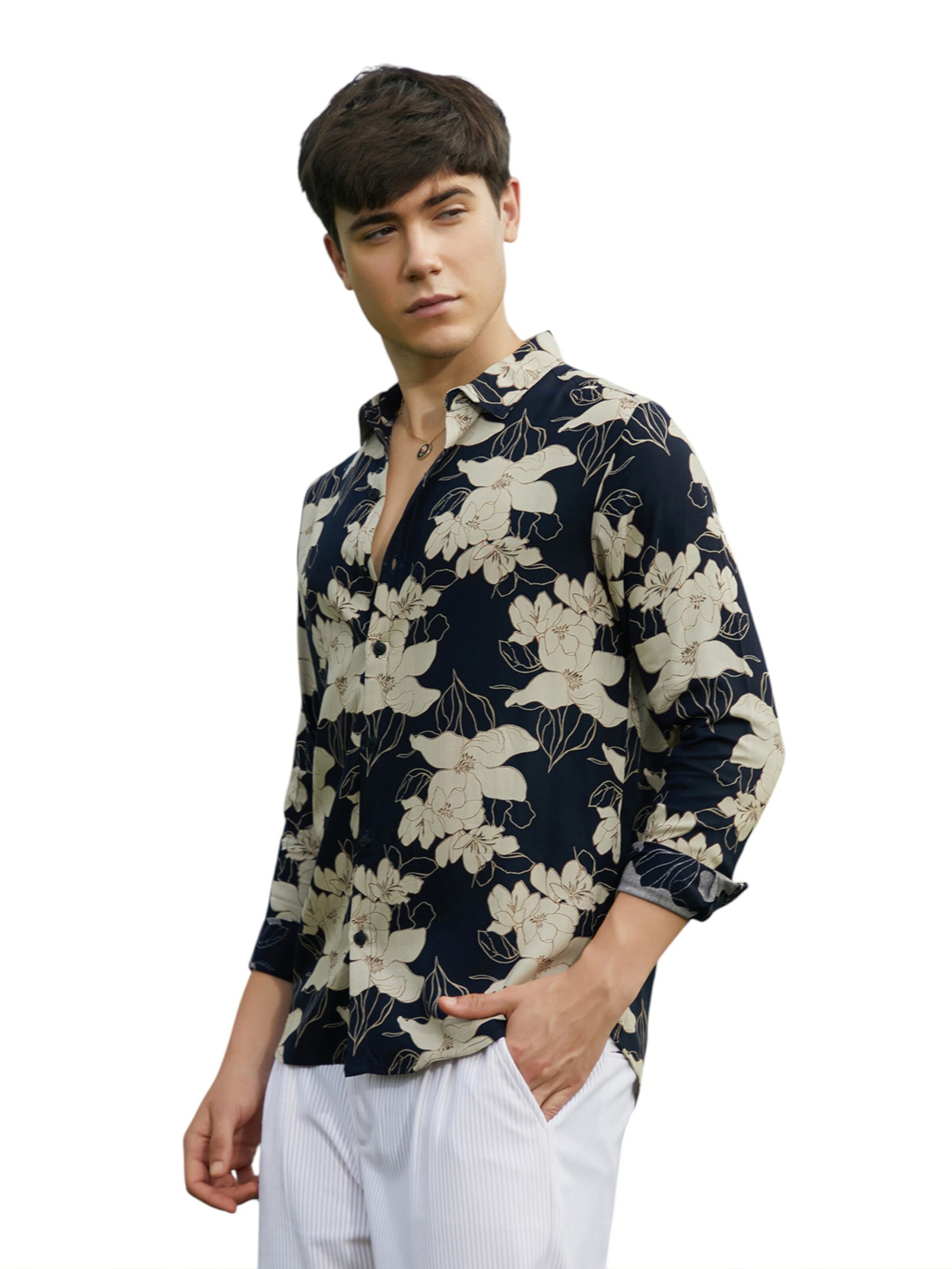 Campus Sutra Regular fit Skjorta 'Aylin' i svart