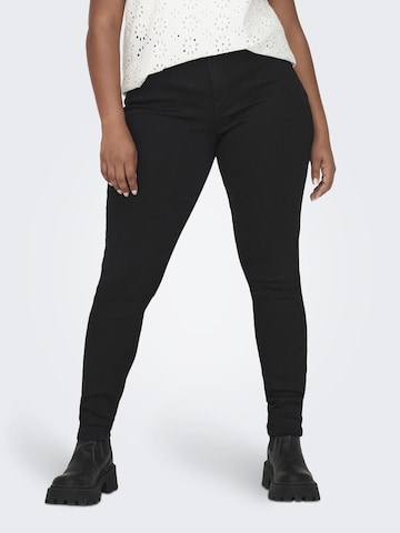 ONLY Carmakoma Slimfit Jeans 'Storm' in Zwart: voorkant