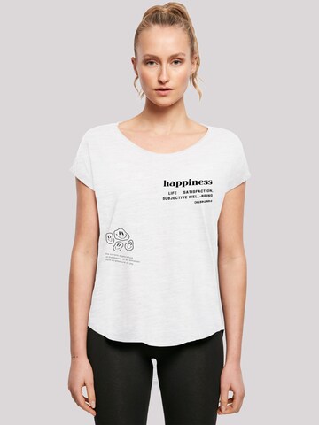 T-shirt 'Happiness' F4NT4STIC en blanc : devant