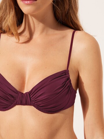 CALZEDONIA Balconette Bikini Top in Red