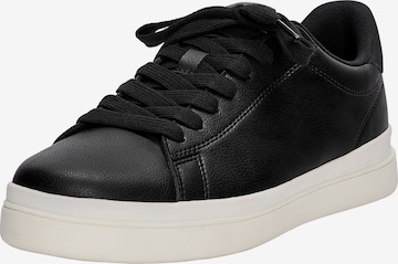 Sneaker low de la Pull&Bear pe negru: față