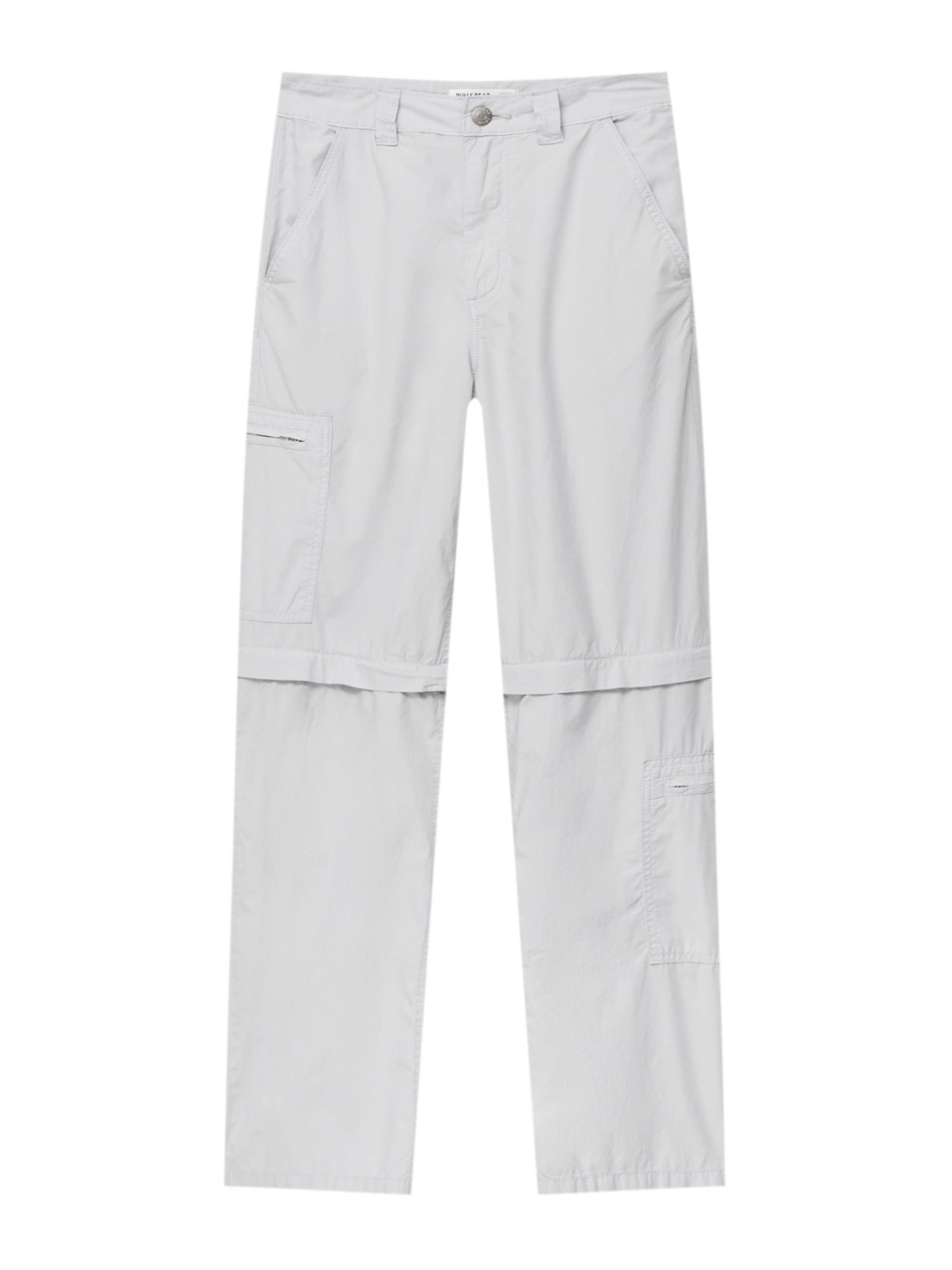 Pull&amp;Bear Wide leg Broek in Grijs: voorkant