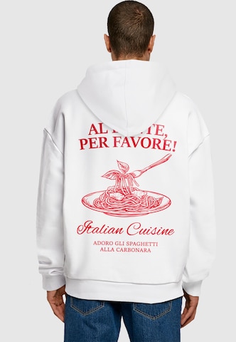 Merchcode Sweatshirt 'Al Dente Per Favore' in White: front