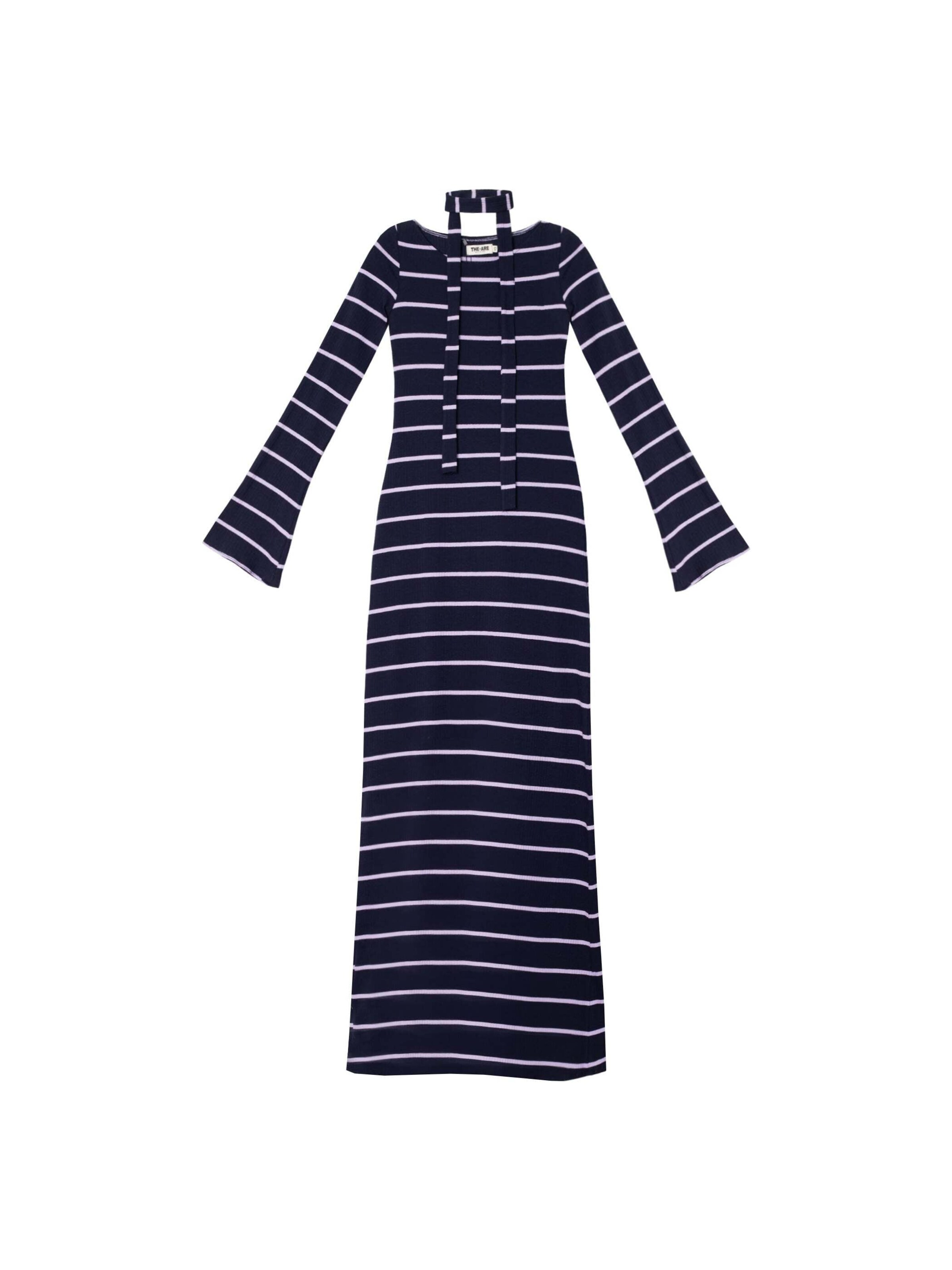 THE-ARE - Vestido de punto en azul: frente