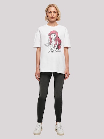F4NT4STIC Shirt 'Disney Arielle Shell Sketch' in Wit