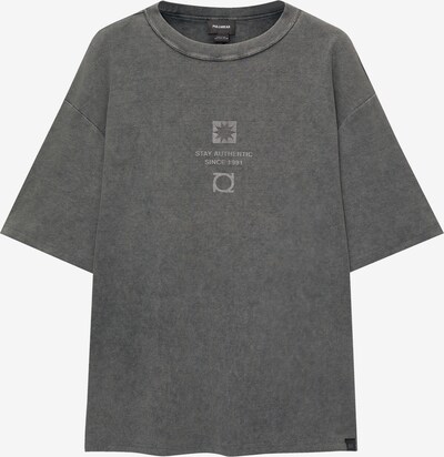Pull&Bear T-Shirt in graumeliert / schwarz, Produktansicht