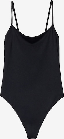 Tricou body de la Bershka pe negru: față