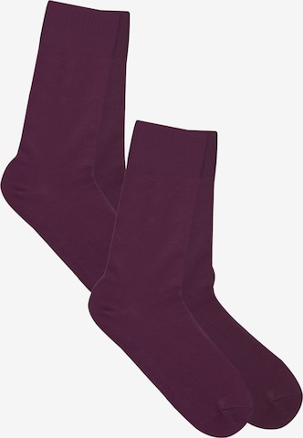 Albero Natur Socks 'Bio-Baumwoll-Socken mit längerem Bündchen - 2er Pack' in Pink: front