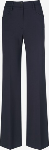 Peter Hahn Boot cut Pleated Pants 'Cornelia' in Blue: front