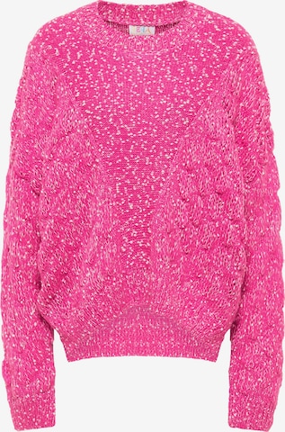 Pull-over oversize IZIA en rose : devant