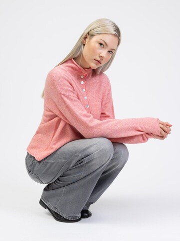 BROKE + SCHÖN Knit Cardigan 'Strickjacke mit Stehkragen' in Pink