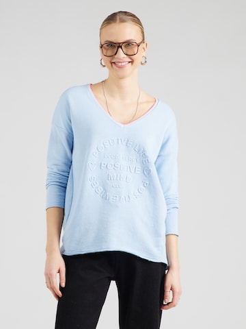 Zwillingsherz Sweatshirt 'Positive Mind' in Blau: Vorderseite