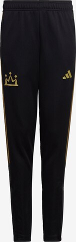 ADIDAS PERFORMANCE Tapered Workout Pants in Black: front