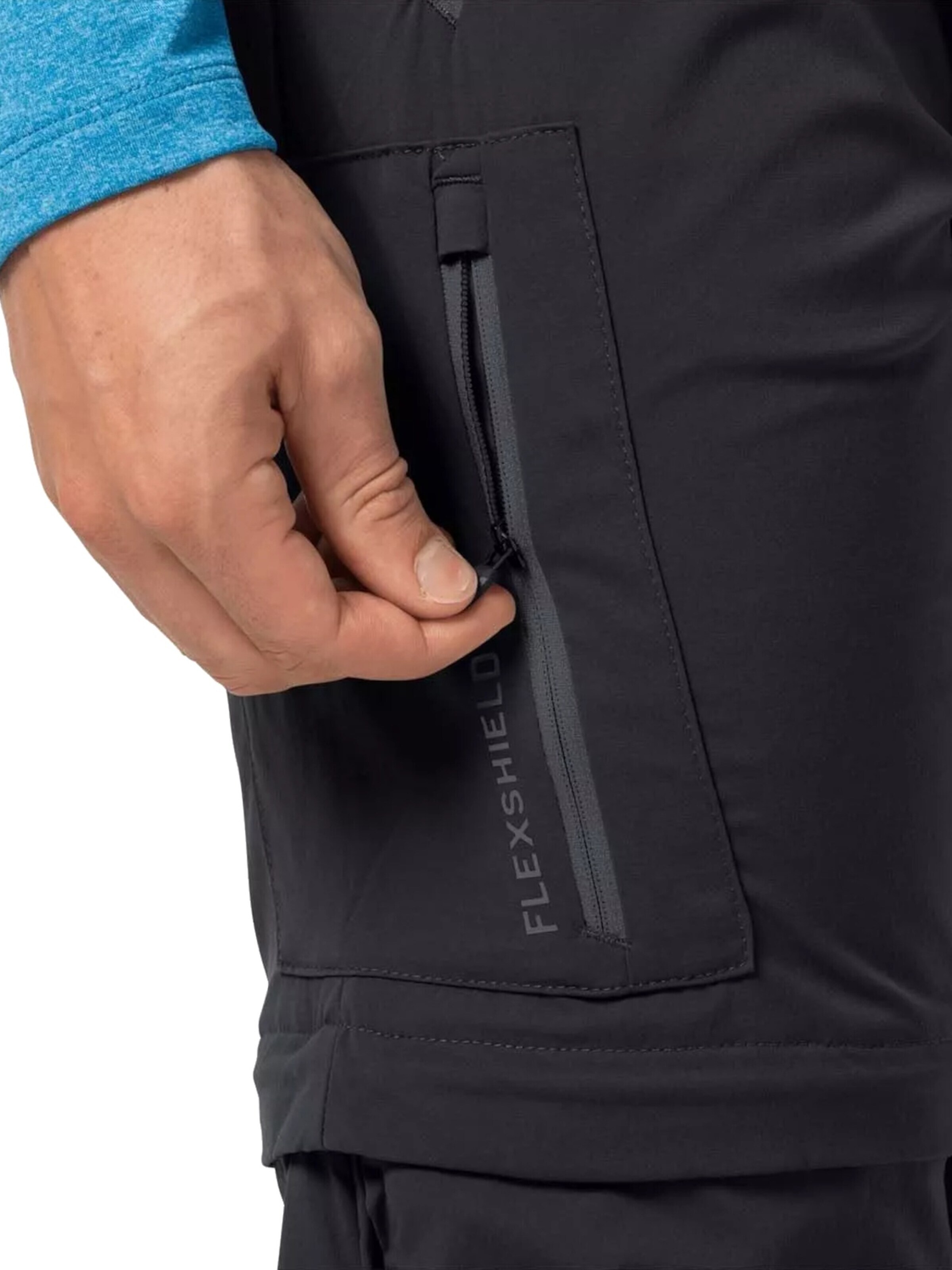 JACK WOLFSKIN Regular Sportbroek 'Jack Wolfskin Overland Zip Away Pants M' in Zwart