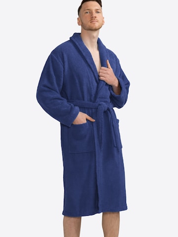 celodoro Long Bathrobe 'Home & Spa Collection' in Blue: front