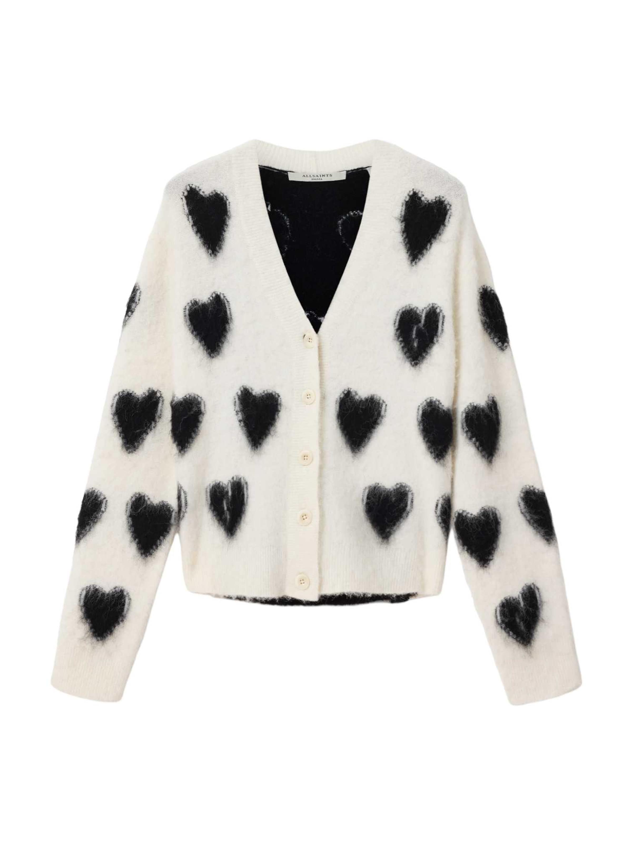 AllSaints Вязаная кофта 'SCATTER HEART' в Белый: спереди