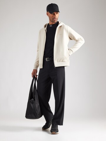 BOSS Zip-Up Hoodie 'Saggy' in Beige