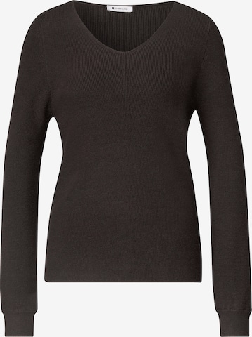 STREET ONE Langarm Pullover mit V-Ausschnitt in Braun: Vorderseite