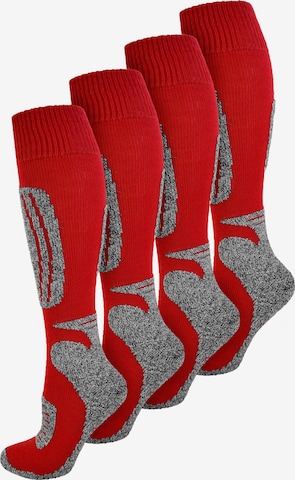 Chaussettes de sport normani en rouge : devant