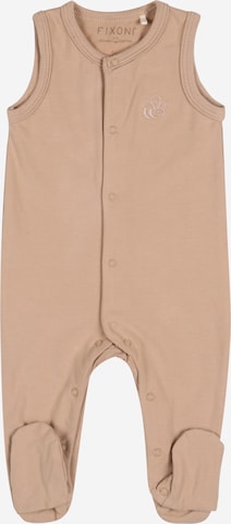 Fixoni - Pijama entero/body en beige: frente