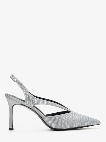 Estro - Zapatos destalonado '2370-2' en plata: frente