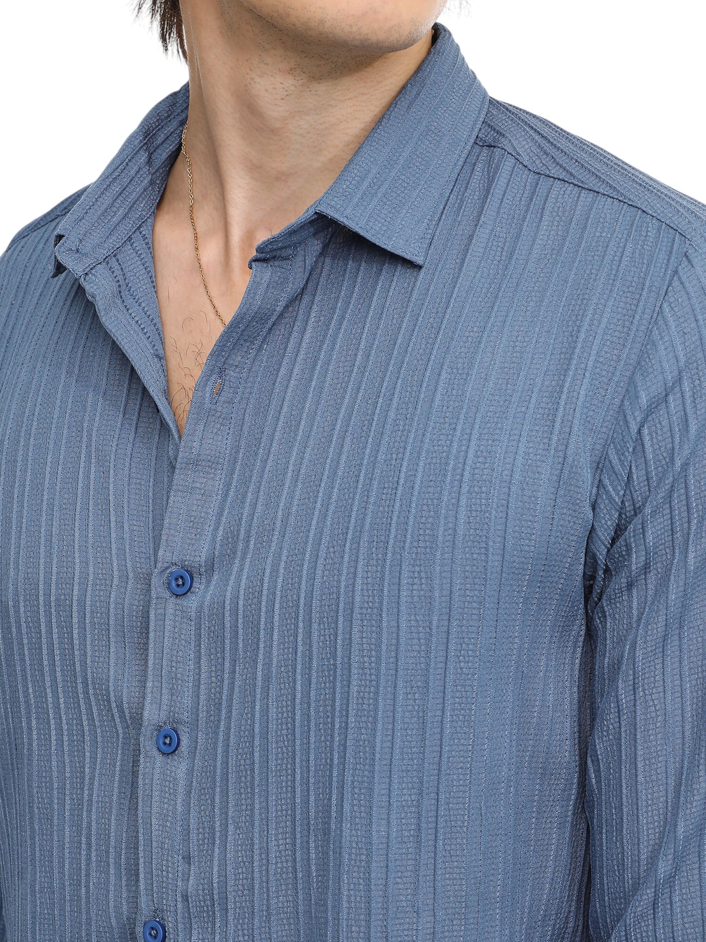 Campus Sutra Regular fit Button Up Shirt 'Thelma' in Blue