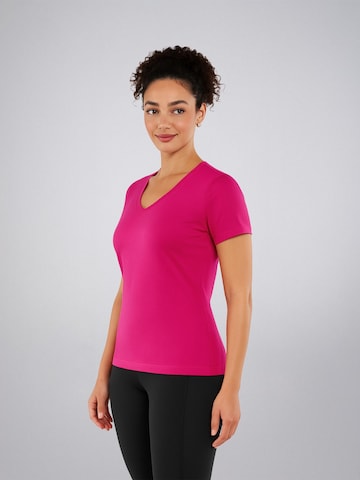 LEAFLETIC Shirt 'Leafletic Women’s Short Sleeve V-Neck T-shirt' in Roze