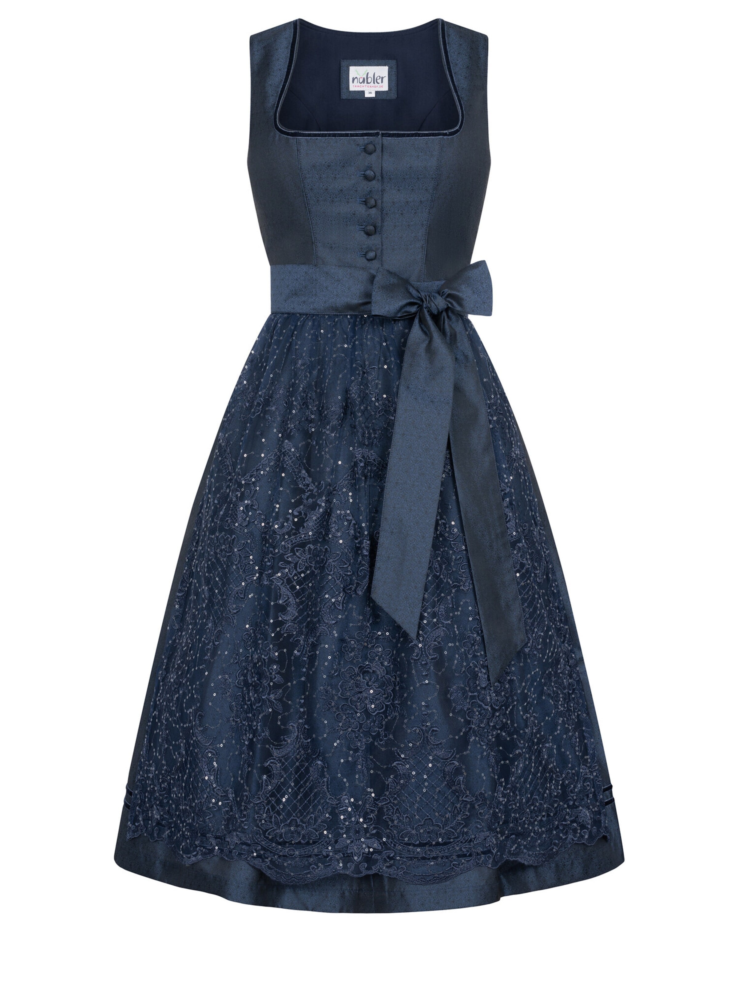 Trachtenhof Nübler Dirndl 'Midi Dirndl Kerala' in Blue: front