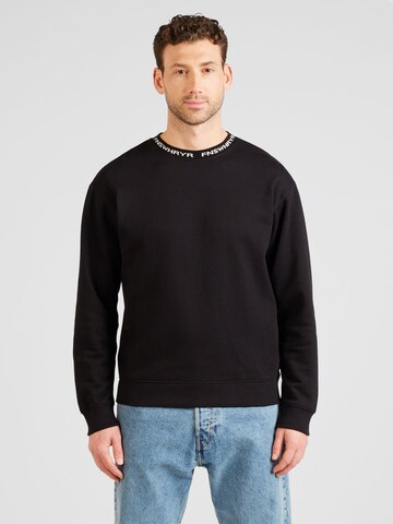 Sweat-shirt QS en noir : devant