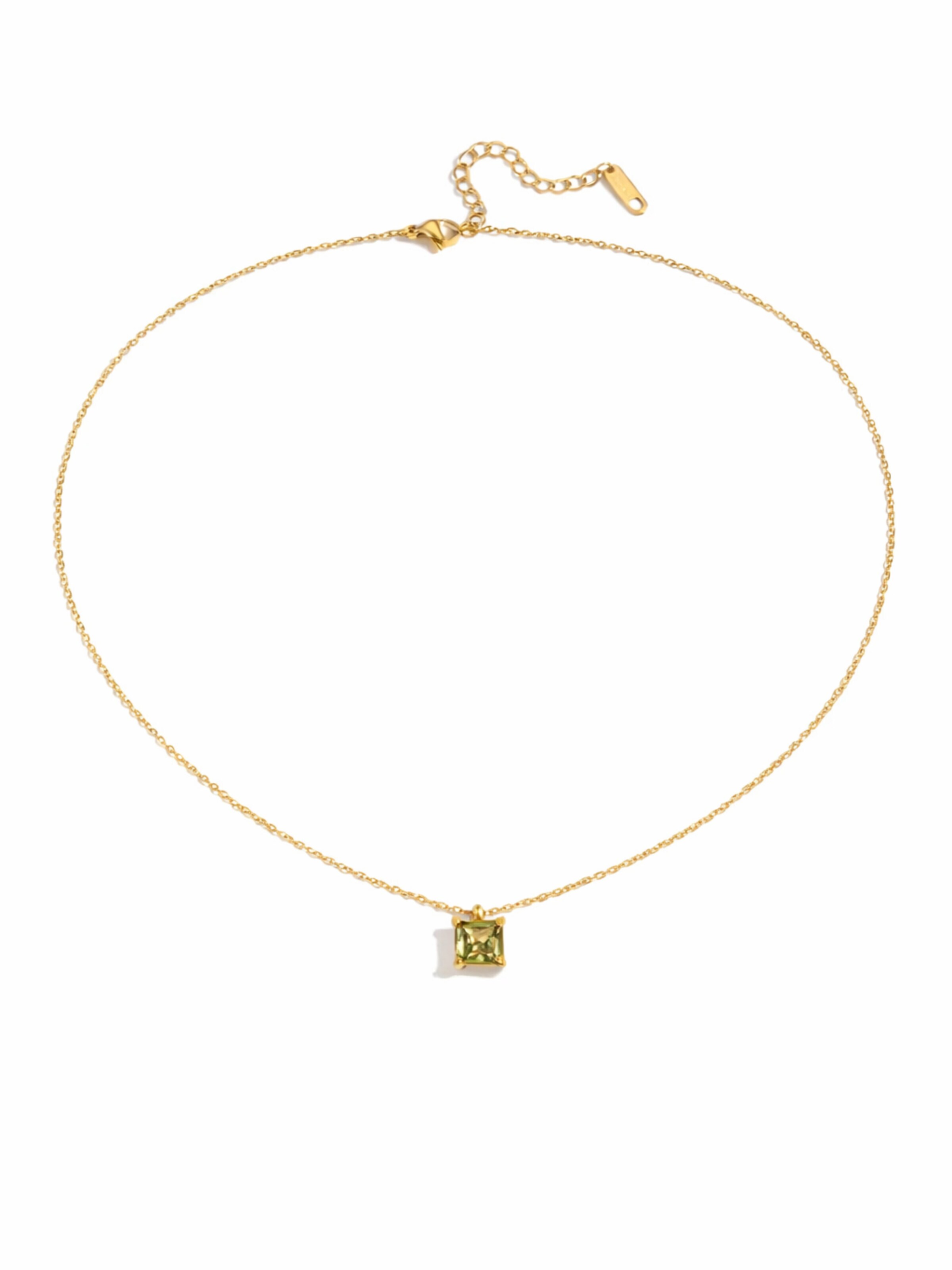 Pure Schmuck Kette 'Lumi Touch Halskette | Bridgerton'‌ in Grün: Vorderseite