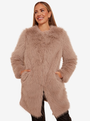 Chi Chi London Between-Seasons Coat in Pink: front