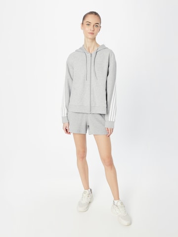 ADIDAS SPORTSWEAR Athletic Zip-Up Hoodie 'Future Icons 3-Stripes ' in Grey