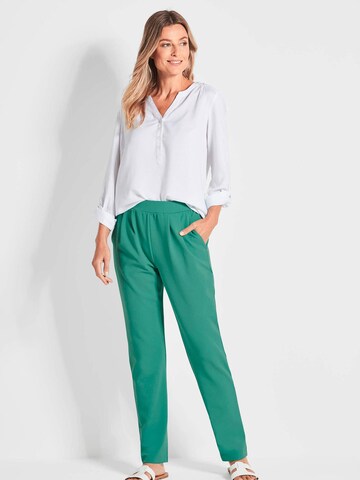 Goldner Regular Pleat-front trousers 'Sara' in Green