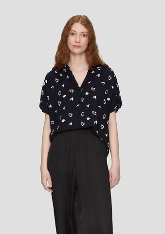 QS Blouse in Zwart: voorkant