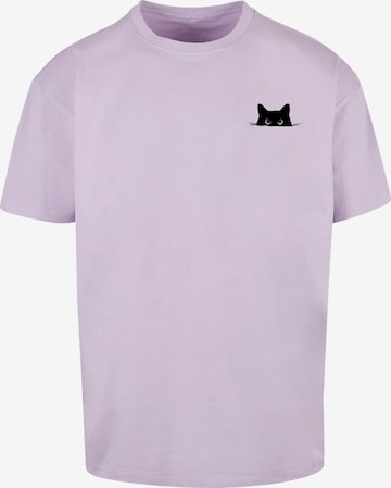 Merchcode - Camisa 'Halloween - Cat' em roxo: frente