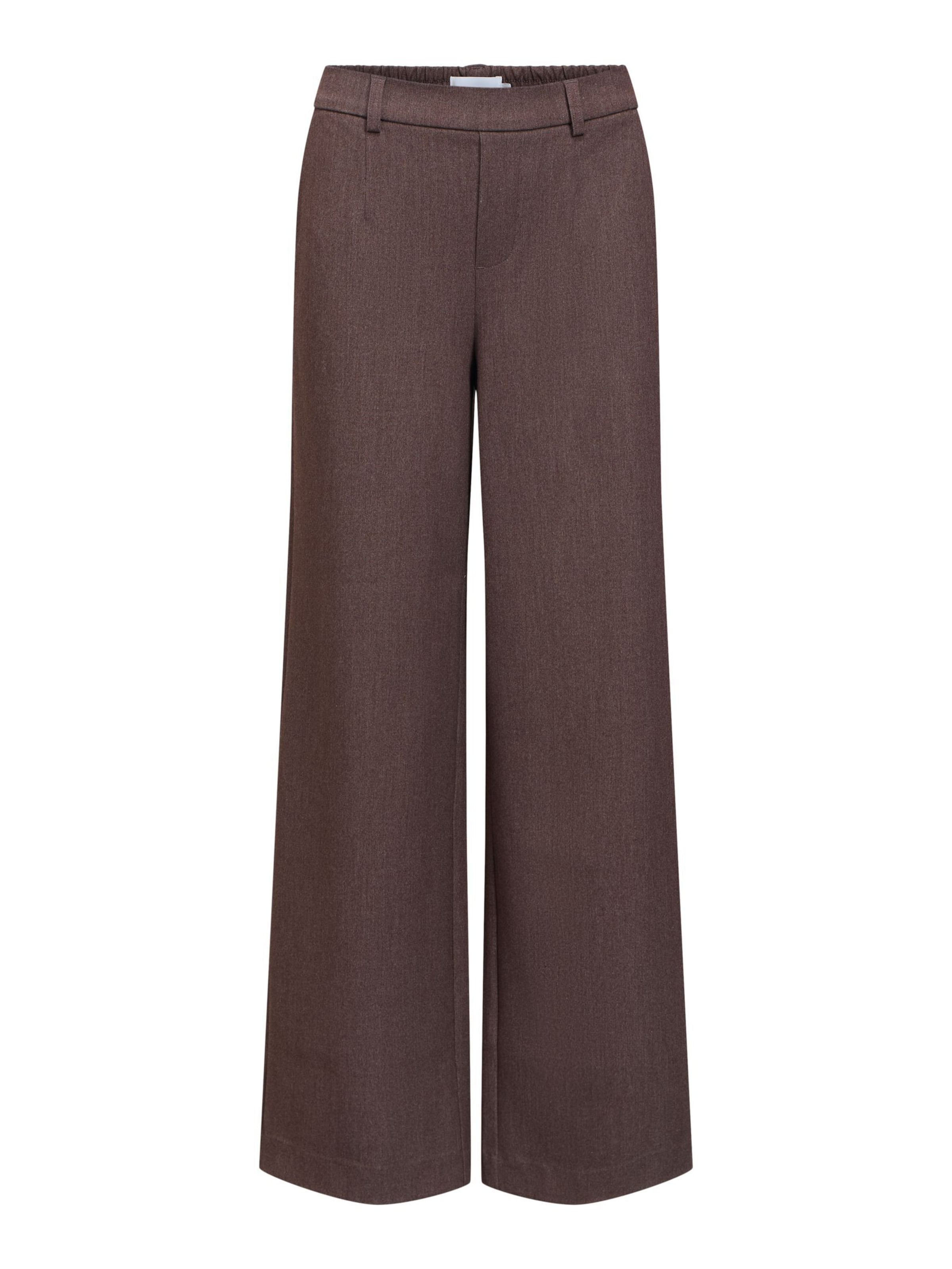 Wide Leg Pantalon 'OBJLisa' OBJECT en marron : devant