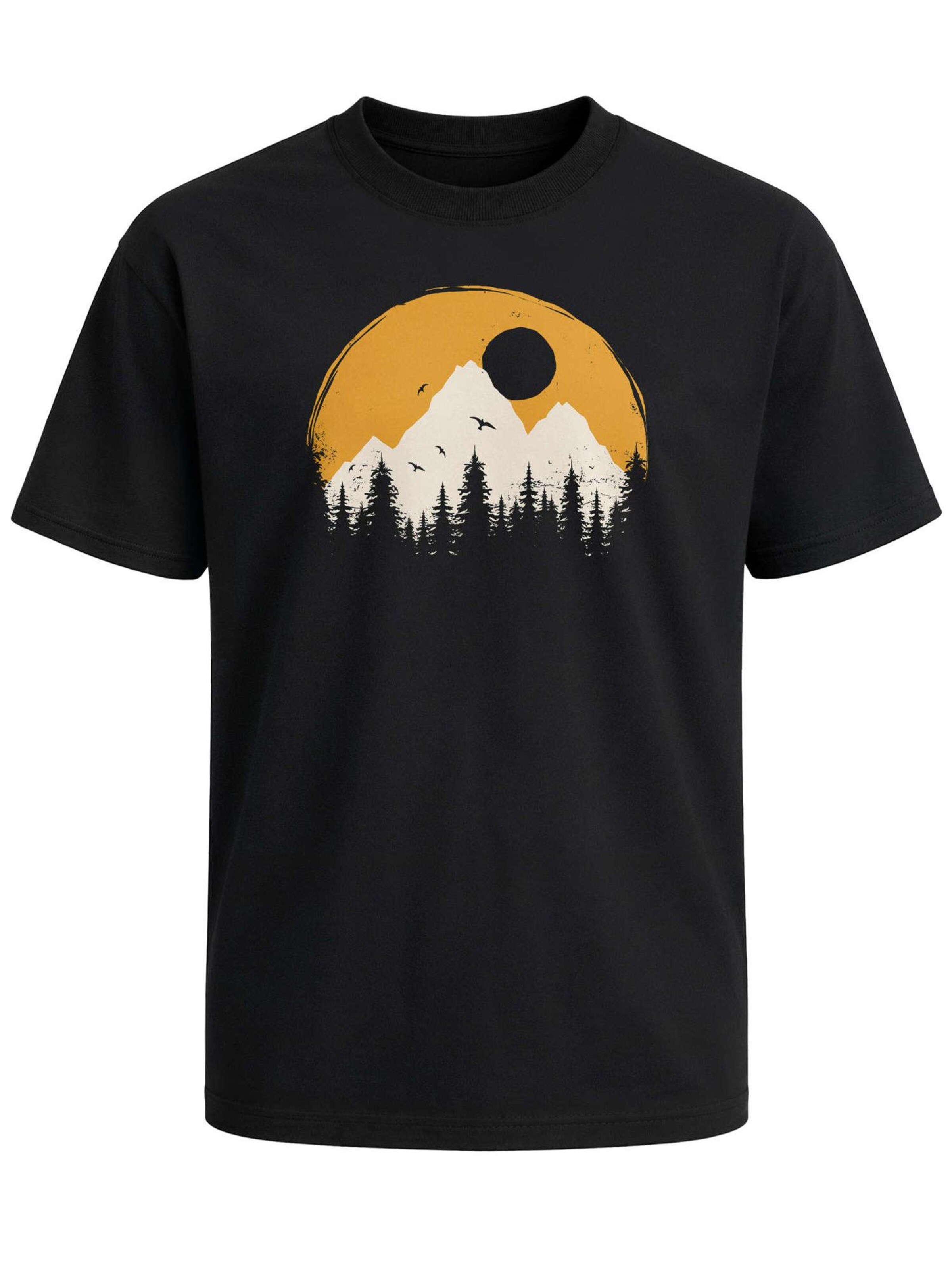 Neverless Shirt 'Outdoor Silhouette' in Black: front