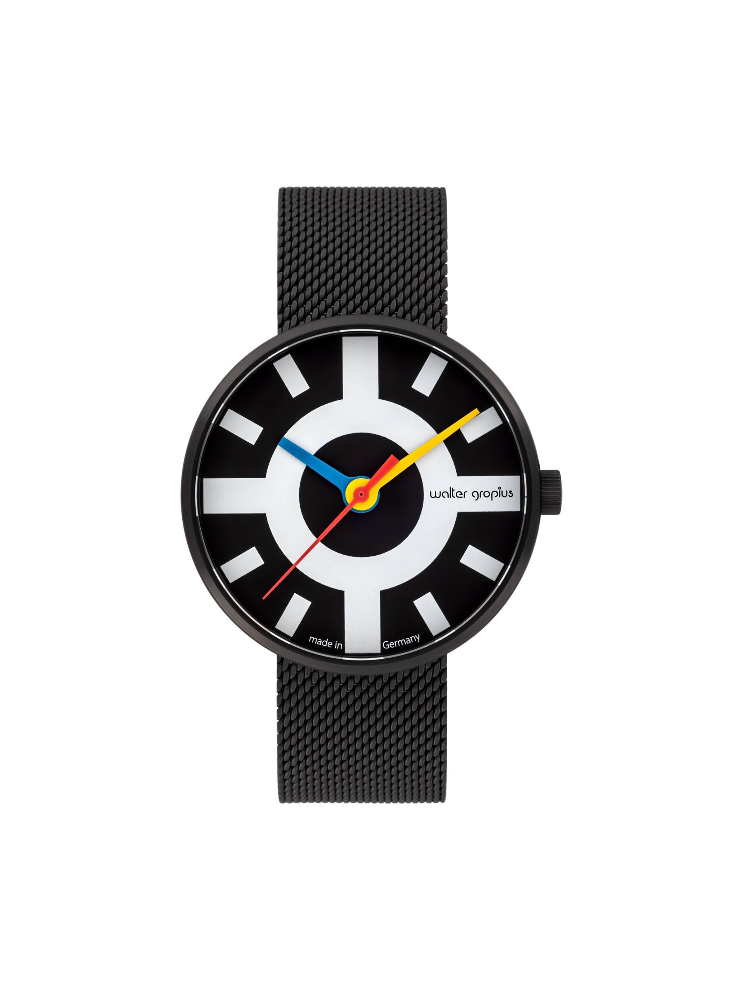 WALTER GROPIUS Analog Watch 'CROSSWAY' in Black: front